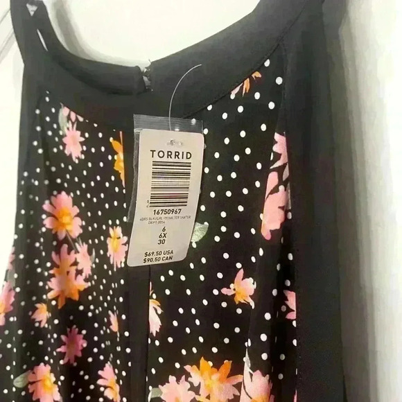 Torrid Haulter Floral Polka Dot High Neck Skater Dress NWT 6 6X 30 - Picture 8 of 10